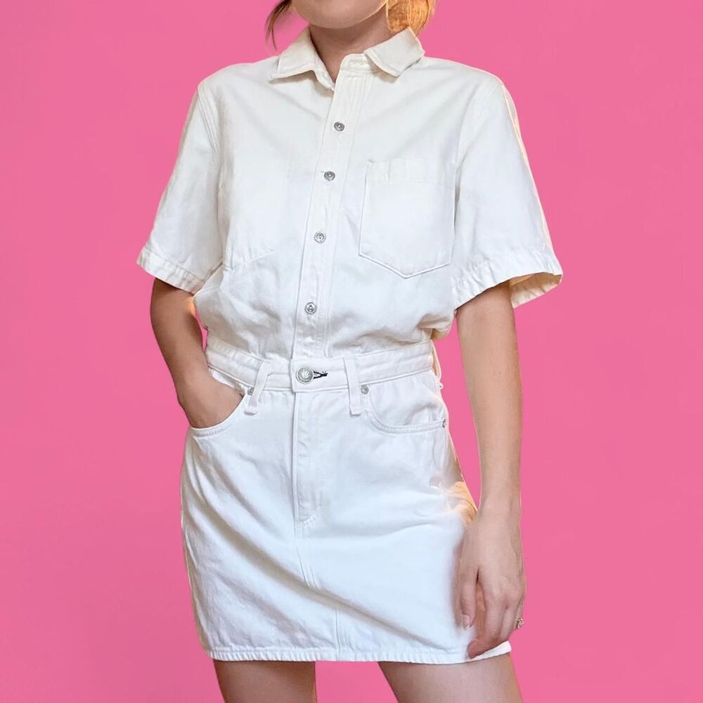 Rag & Bone White Denim Mini Dress